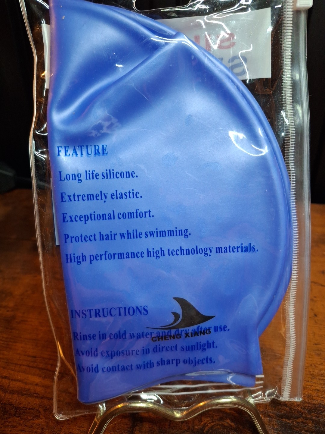 NIP 100% Silicone Swimming Cap One Size fit all Color Royal Blue Cheng Xiang