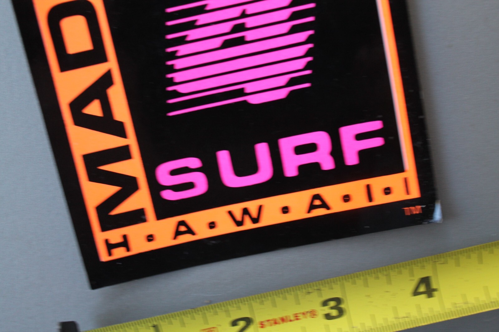 Made 4 Surf Hawaii Neon Pink Orange Aloha 80’s Rare V69A Vintage Surfing STICKER