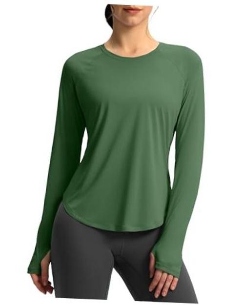 Womens Sun Shirts UPF 50+ UV Protection Lightweight Quick Medium Army Green
