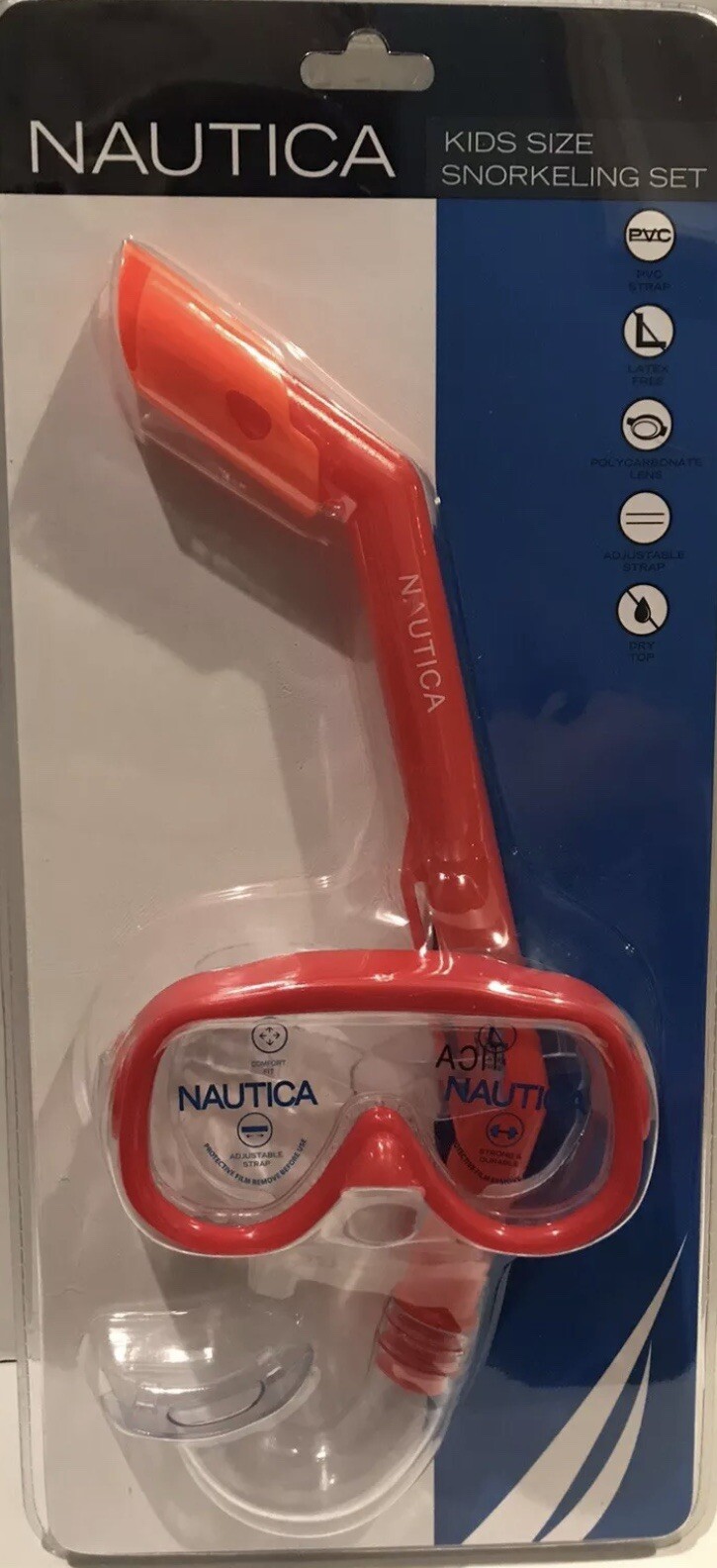 Nautica Youth Kids Snorkel Set Swim Pool Beach Adjustable Strap Latex Free