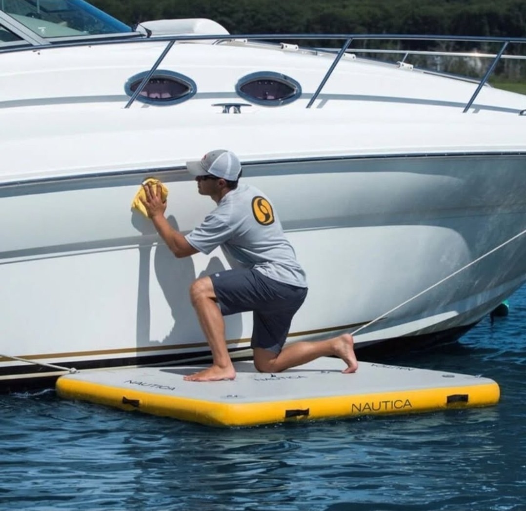 Nautica 8′ X 5′ Inflatable Floating Dock – Pump & Storage bag included