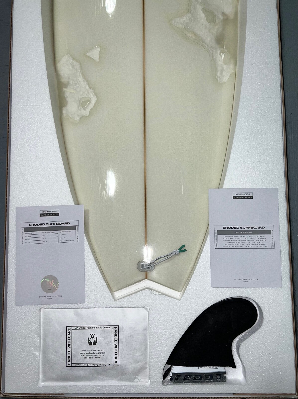 Daniel Arsham Hayden Shapes 2021 Eroded Surfboard Rare Limited Edition 134 / 500
