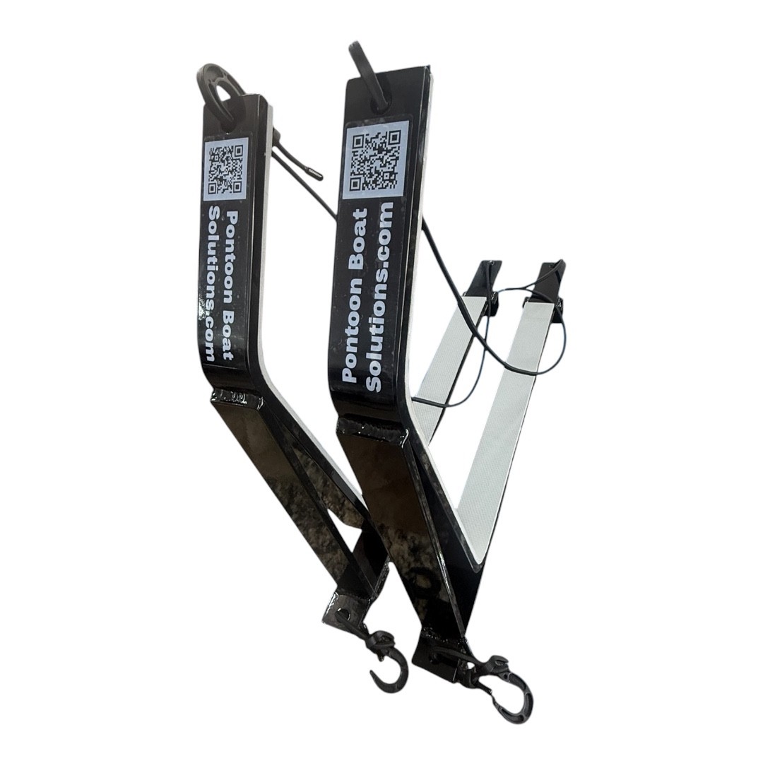 Pontoon Boat Solutions, Pontoon Boat Kayak Solution w/Storage Rack, Black