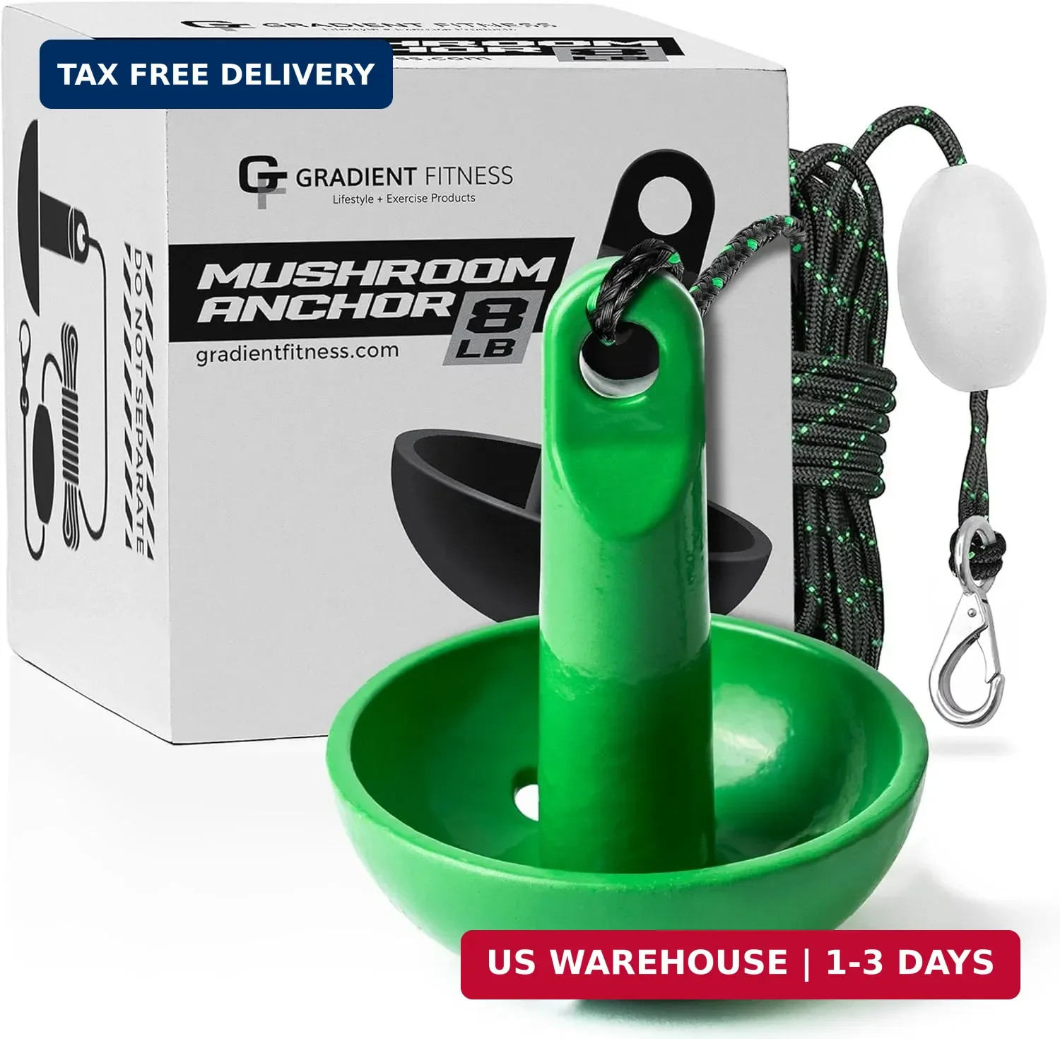 Gradient Fitness 8 lb Mushroom Boat Anchor | Small Boat Anchor, Canoe Anchor, Po