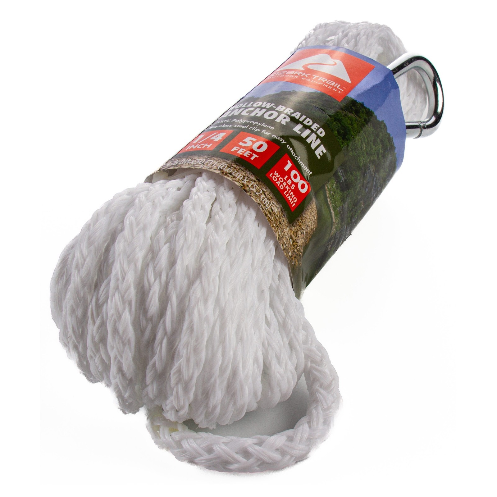 1/4″x50′ Polypropylene Anchor Line White color 50 Foot Length.