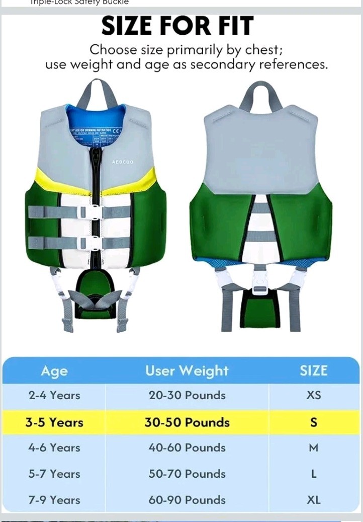 AEOCOO Toddler Swim Vest Small 50 Pounds, Kids Pool Vest Jumper Buoyancy Jacket