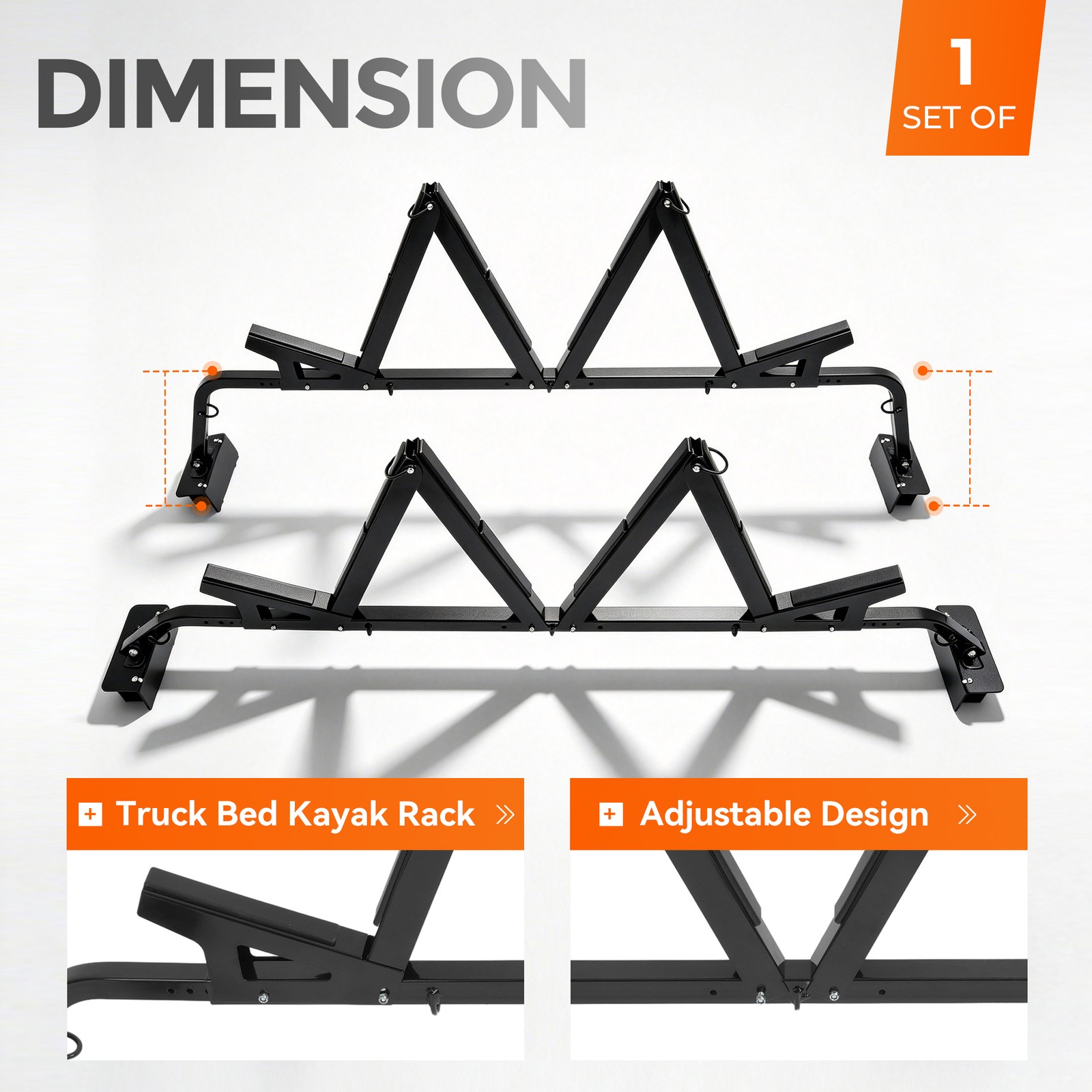 150lb Steel Adjustable Pick Up Truck Bed Ladder Rack Carrier For Kayak SUP