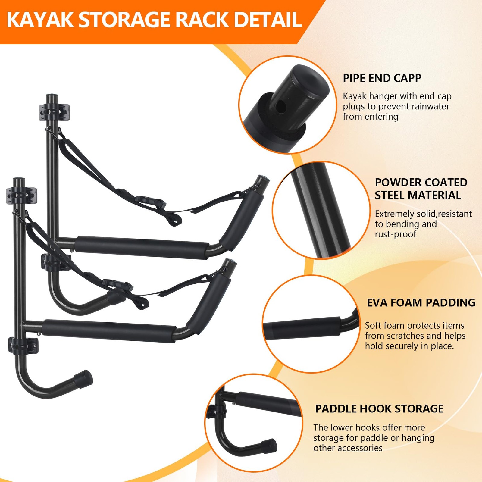 Kayak Storage Rack,Kayak Wall Mount,Heavy Duty Kayak Racks for Garage,Folding…
