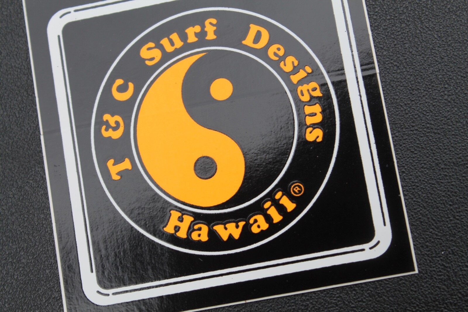 T&C Town & Country Surfboards 80’s Neon Orange Black OG Hawaii Surfing STICKER