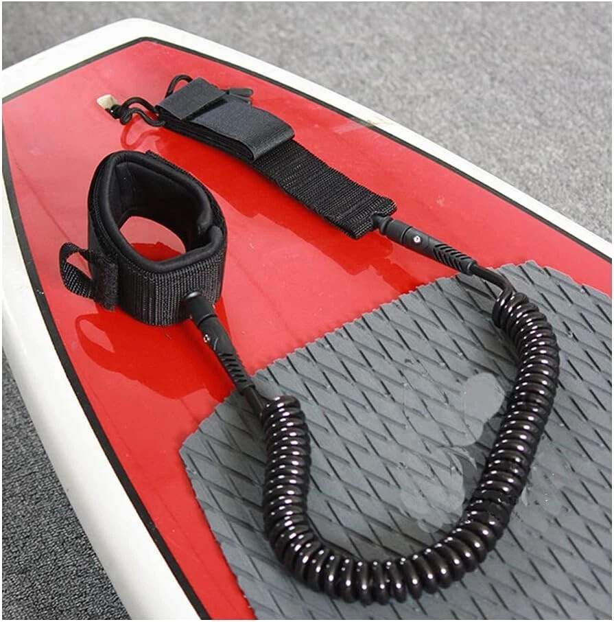 Sup Leash,10.8 Foot 7 mm Thick,Premium Coiled Surf Leash,Surf turquoise