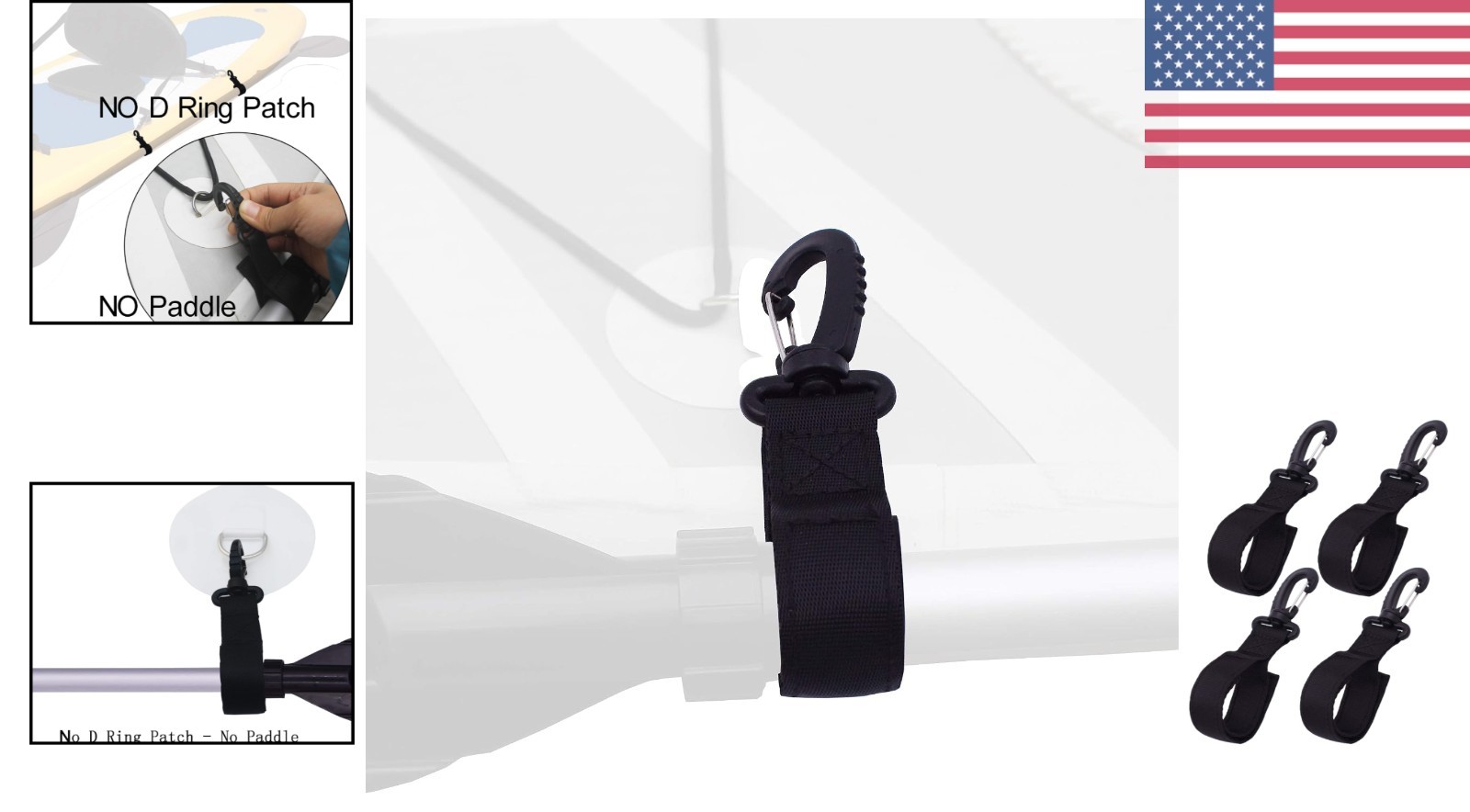 Water-Resistant Paddle Keeper Clips for Hassle-Free Adventure – Set of 4