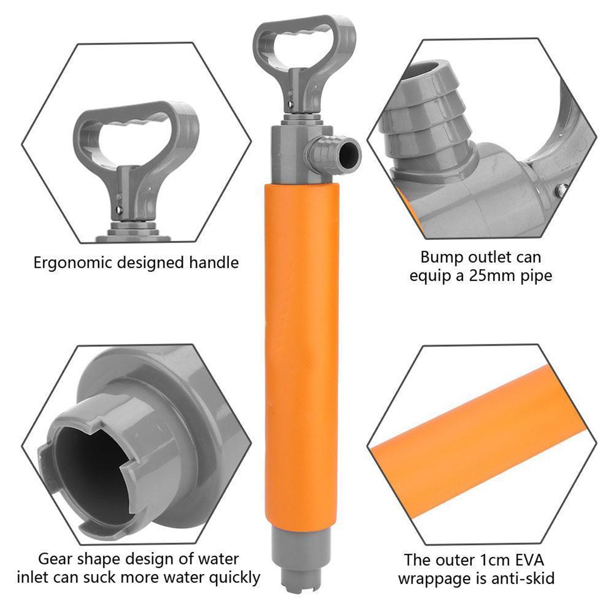 Bilge Pump Manual Hand Water Pump Portable Boat Accessories Removal Kayaks