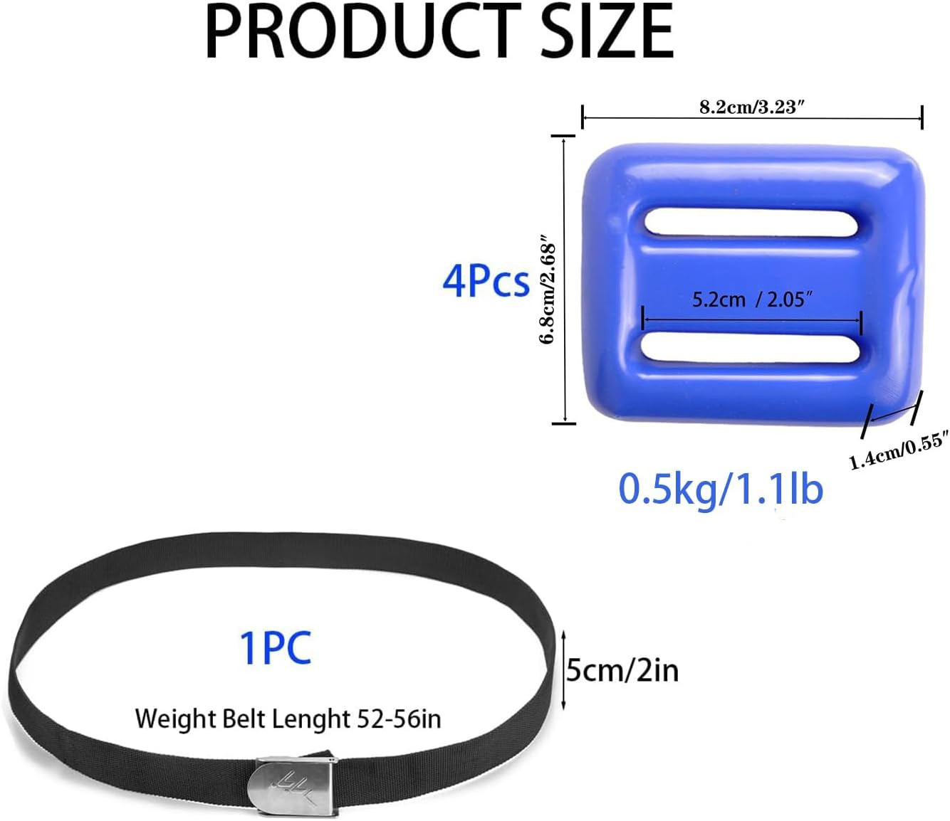 Dive Weights for Scuba Diving Weight Belt(1Lb-4.4Lb / 0.5Kg-2Kg),Vinyl Scuba Wei