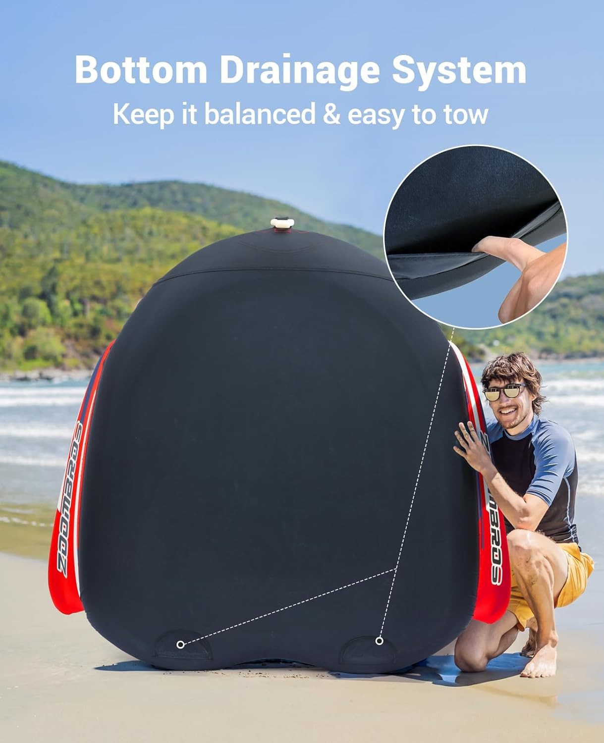 Towable Tube for Boating 2 to 3 Person Inflatable Water Tube with Wings