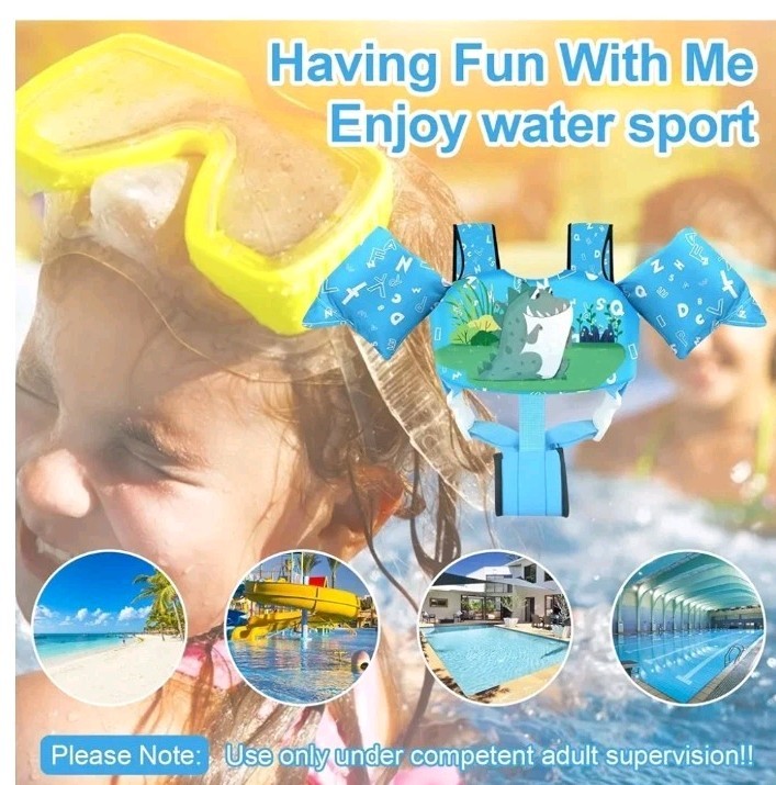Kids Swim Vest Life Jacket for 30-55 Pounds Boys and Girls 2-7 Toddler Floaties