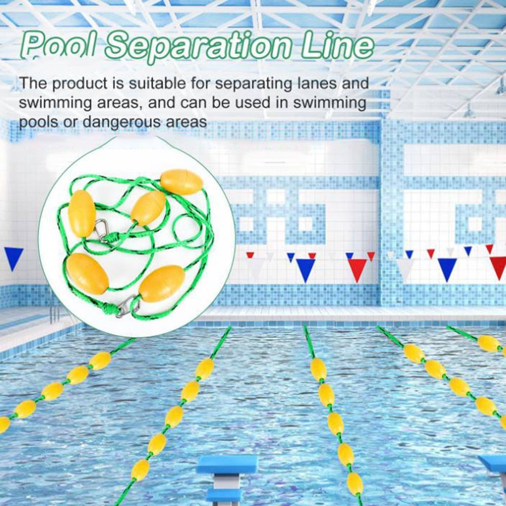 Swimming Pool Lane Line Safety Floating Rope 16ft 5m 20ft 6m with 56 Buoys