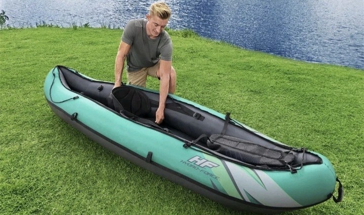 Hydro Force Inflatable Kayak Set | Includes Seat, Paddle, Hand Pump, Storage Car