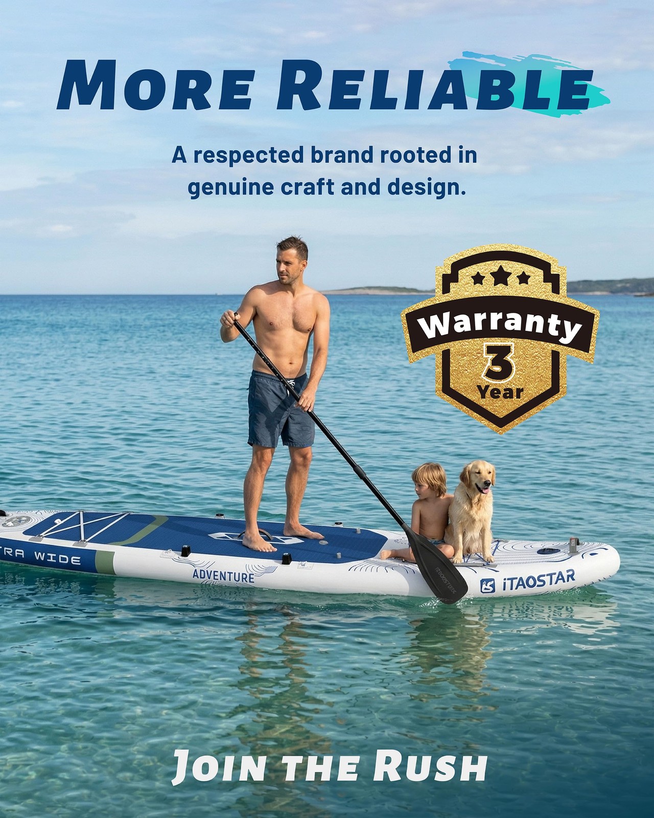 iTAOSTAR Adventure 12′ × 35 Inflatable Stand Up Paddle Board with Seat