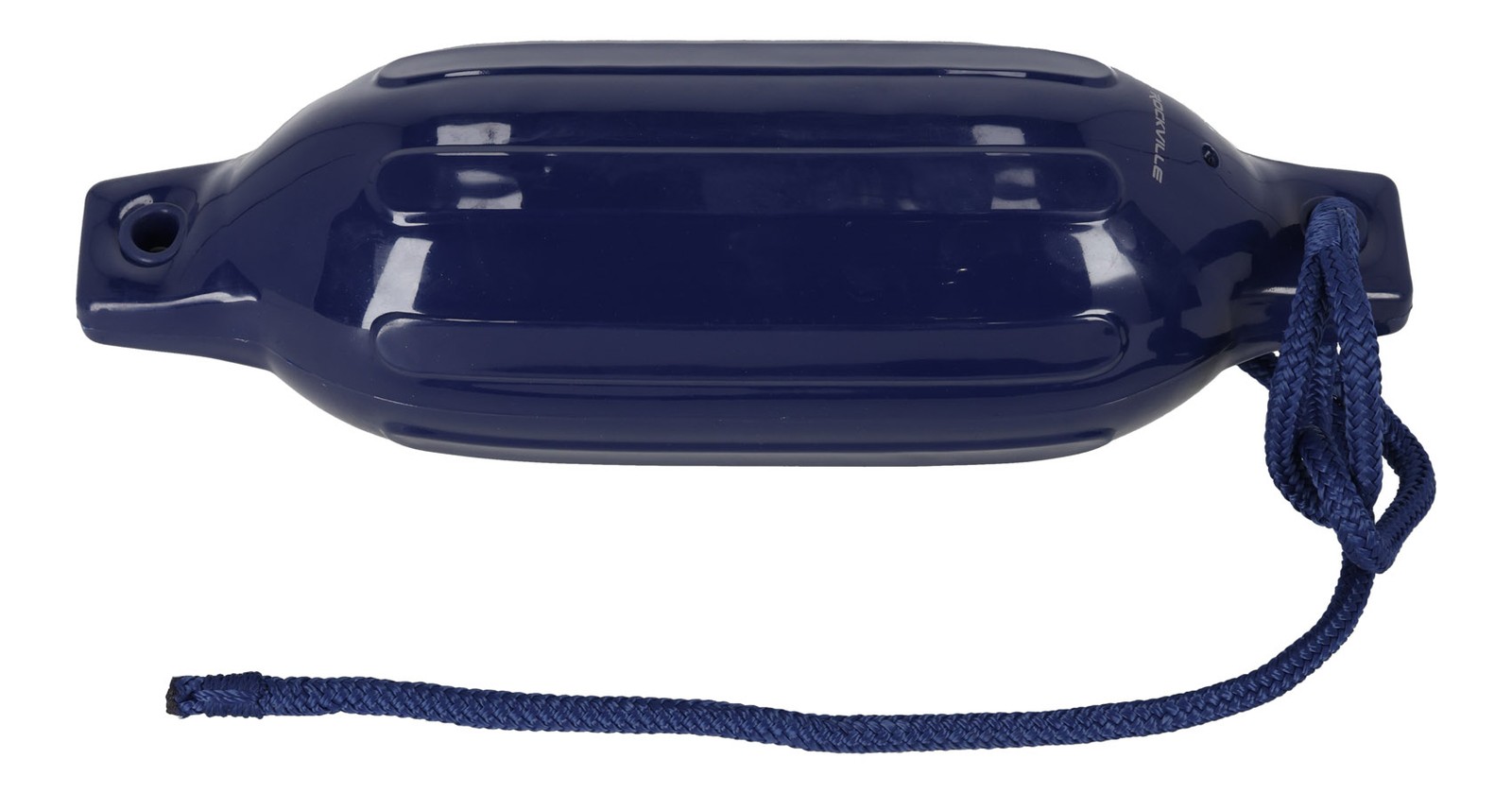 Rockville FEN445-NAVY BLUE Boat Fender Package 4 Bumpers 4.5″x16″, 4 Lines+Pump