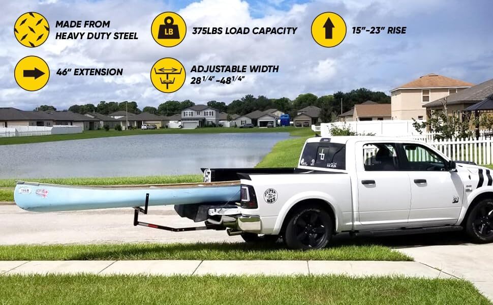 70231 Hitch Mount Pick Up Truck Bed Extender For Ladder, Rack, Canoe, K
