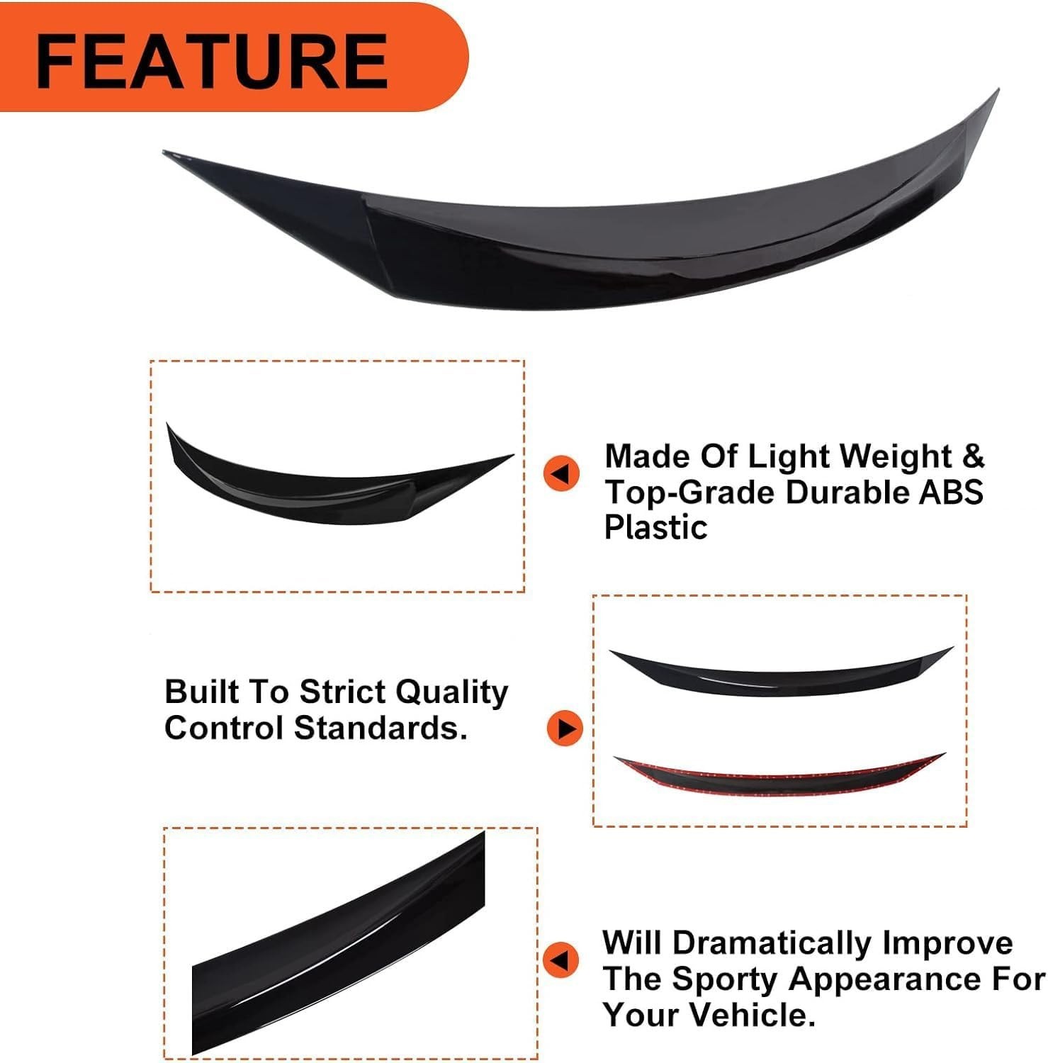 Front Hood Bumper Upper Trim Nose Cover Compatible with 2016-2021 Honda Civic 10