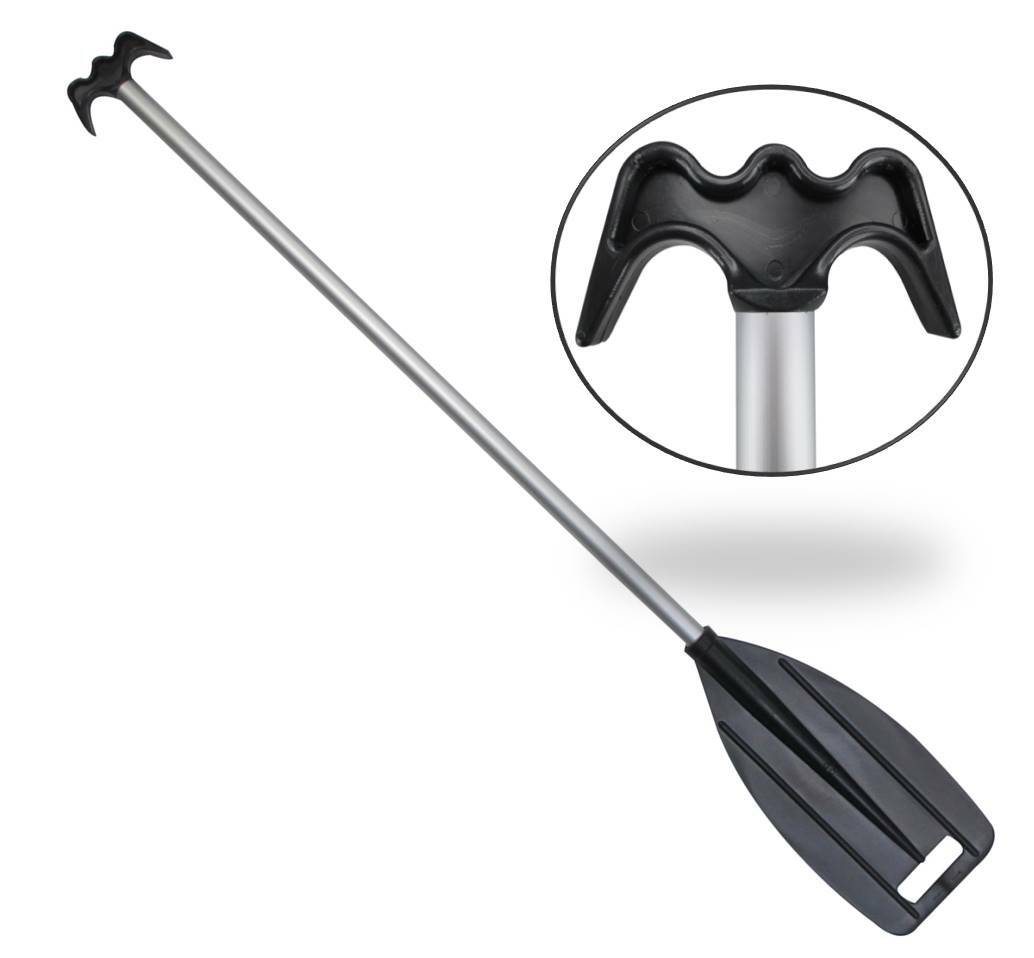 Pactrade Marine Boat Kayak Raft Paddle & Hook 4ft Anodized Aluminum Shaft Blade