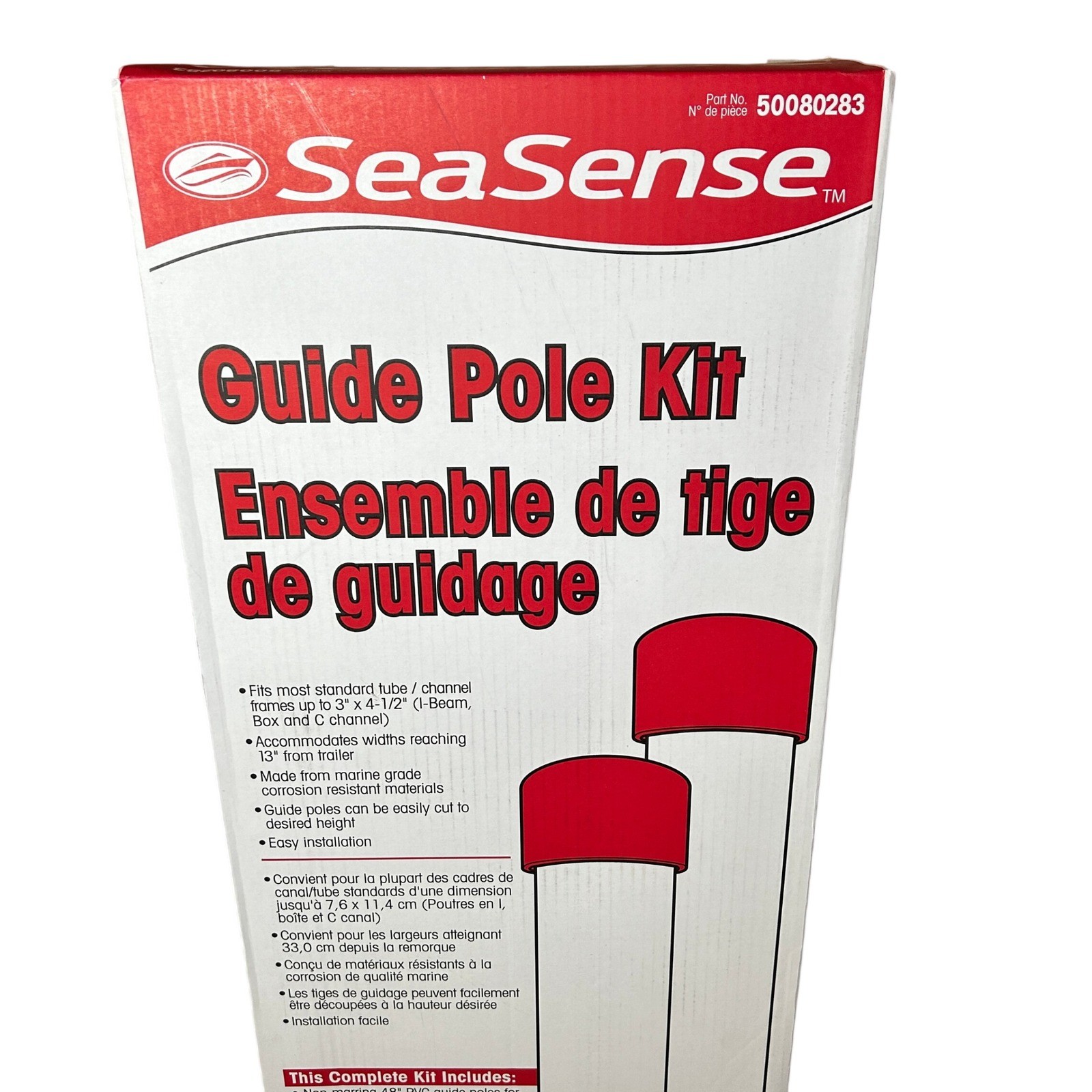 SeaSense 50080283 48 Inch Boat Trailer Guide Pole Kit PVC Galvanized Hardware