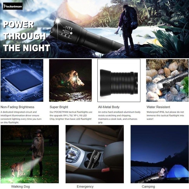 300000LM 5*leds LED Diving Flashlight Scuba Dive Torch Professional Diver Light