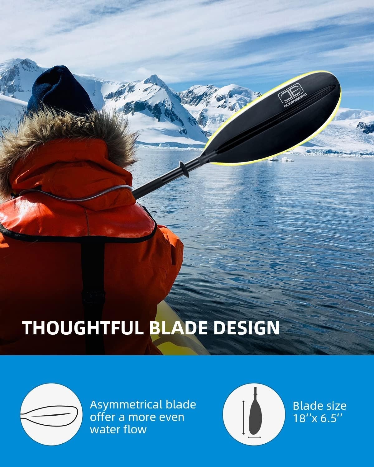 All-Season Kayak Paddle with Leash – Durable Aluminum & Fiberglass Reinforced…