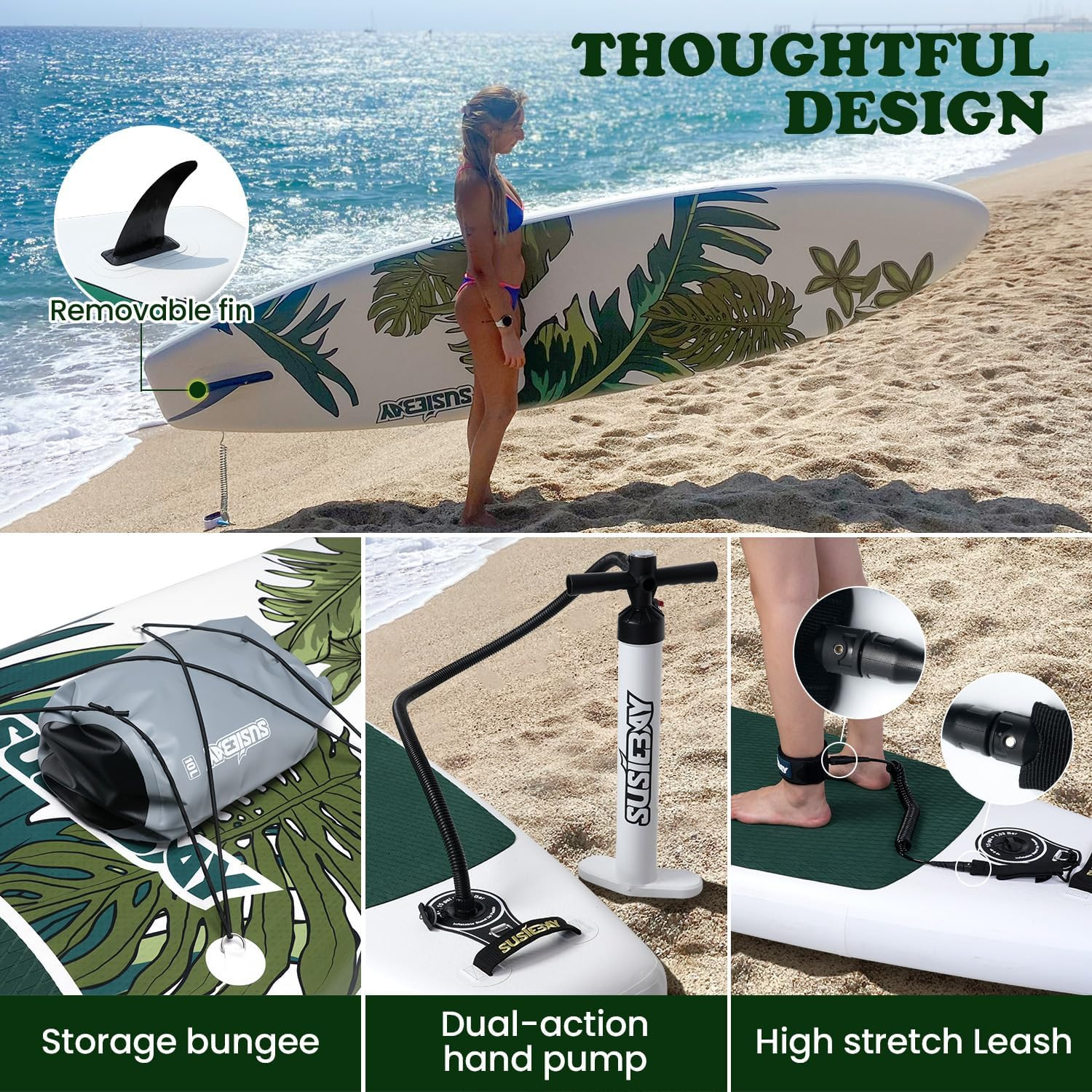 Inflatable Stand up Paddle Board, 11Ft 10‘6“ Paddle Board for Adults & Youth, Du