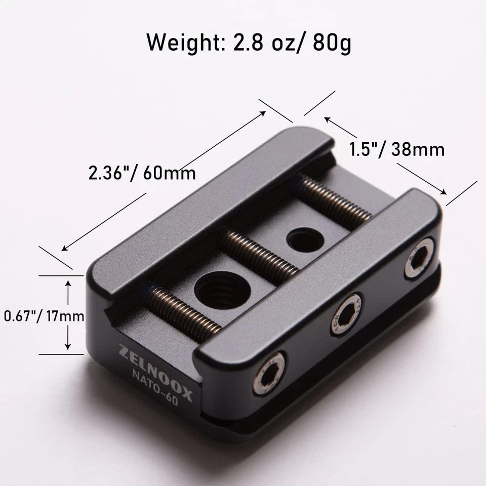 Picatinny Arca Swiss Plate,Picatinny Rail to 2.36 x 1.5 x 0.67 in, Black