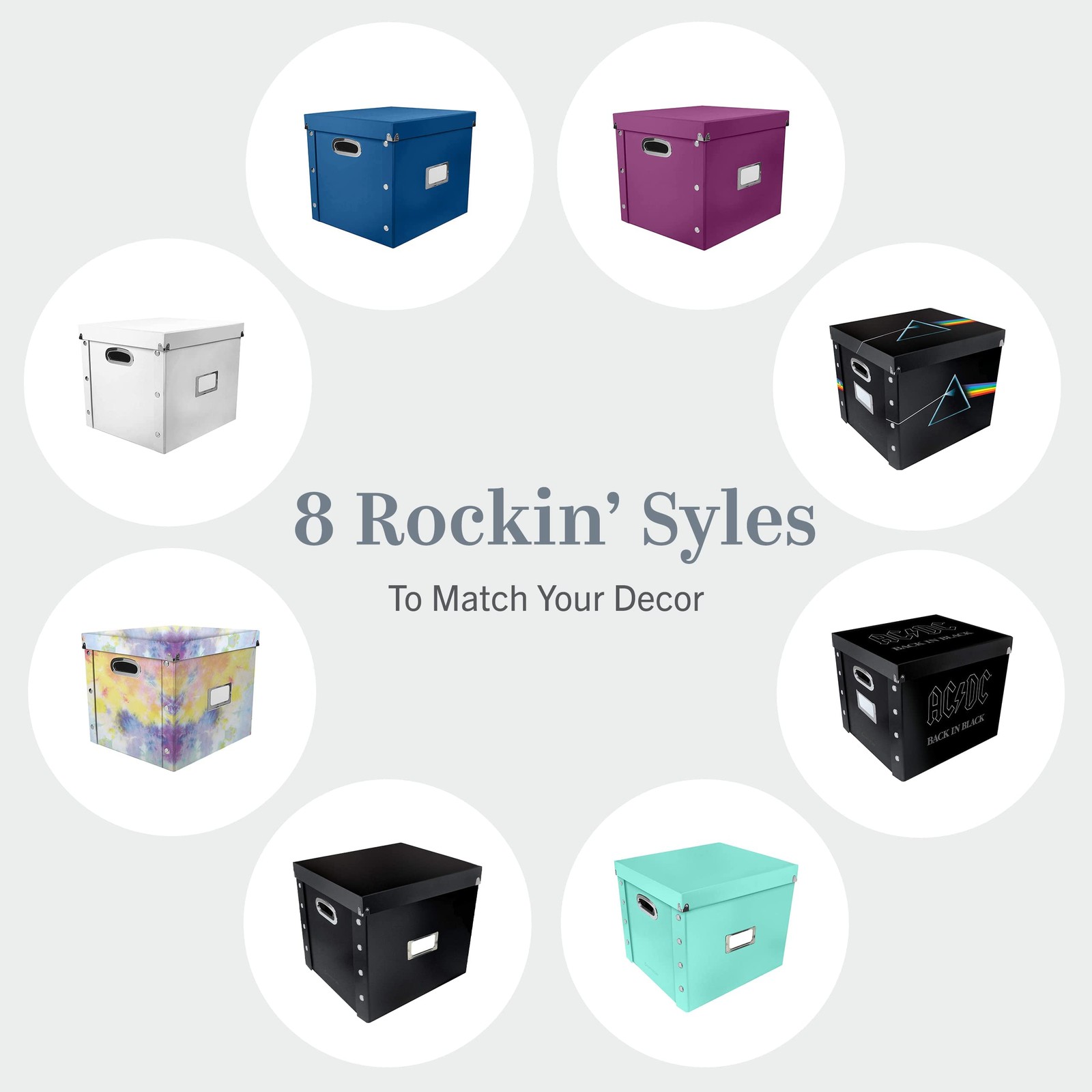 Vinyl Record Storage Box – 12″ – 1 Pack- Crate Holds up – 1 Pack, Black