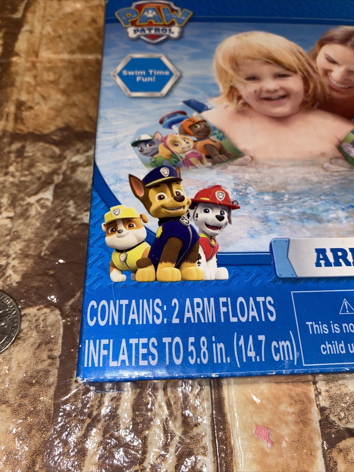 Paw Patrol Arm Floats 3 Years + Inflate To 5.8”. Two Arm Floats New Open Box