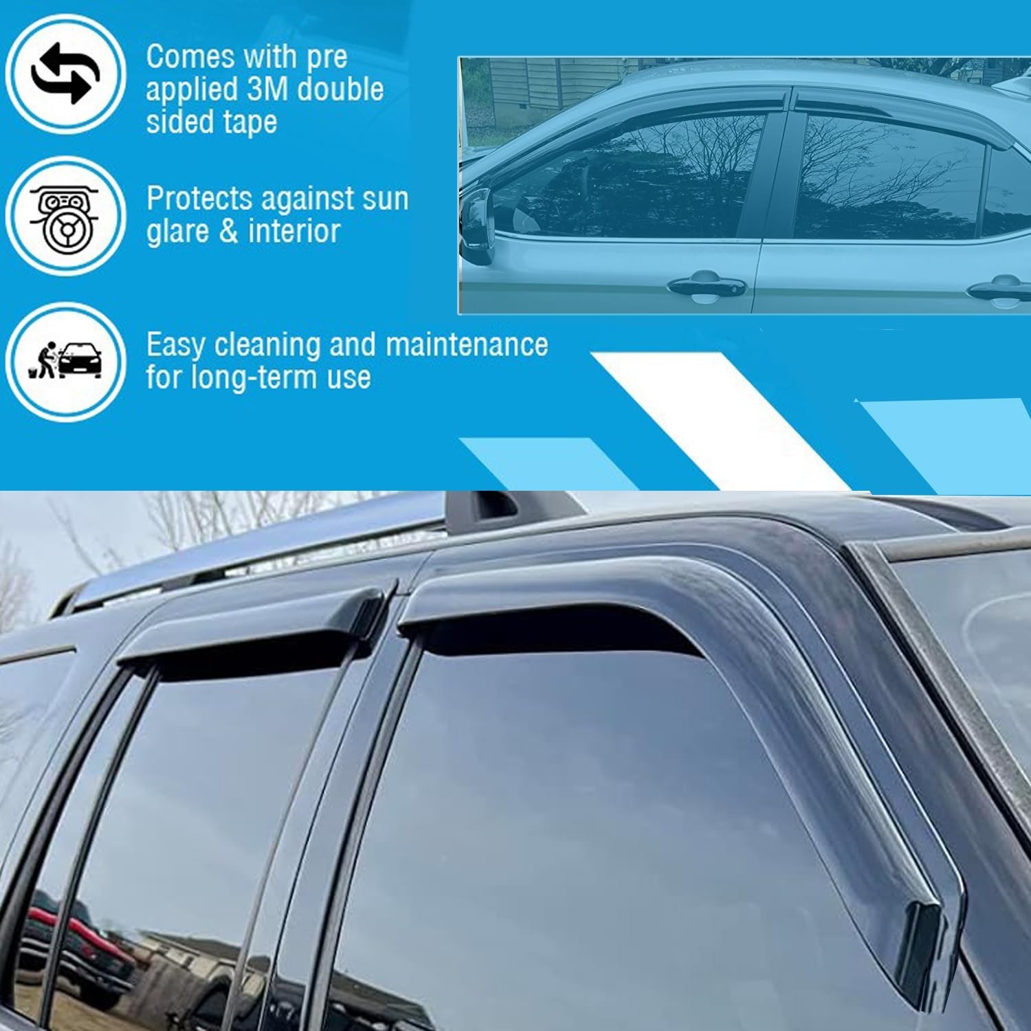 Window Visors Rain Guards Vent Deflectors for Truck 2002-2006 Avalanche/Subur…
