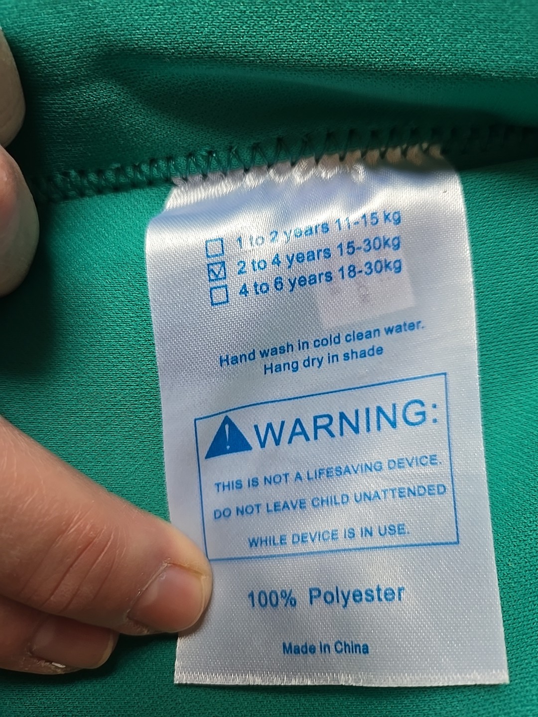 Justice Swim Vest (2-4 Years/33-66 Pounds) Teal, Nwot