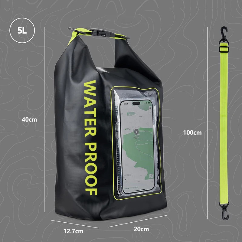 2L 5L Dry Bag Swimming Pack Touch Screen Outdoor Waterproof Kayak Storage Bag Tr