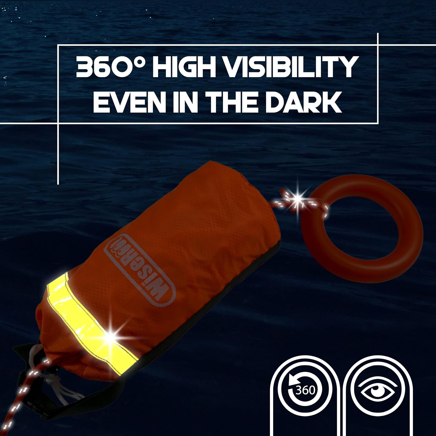 Throw Bag for Water Rescue: Quick Deploy Throwable Flotation Device, 50/70/98Ft
