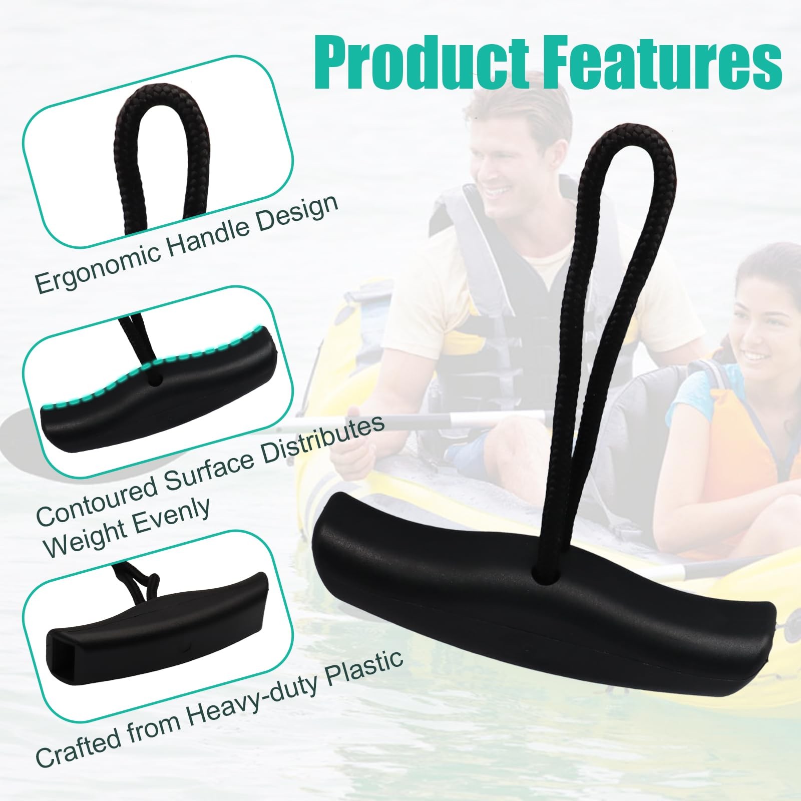 Kayak Handles 2 Pack Heavy Duty, Plastic Carry Handles T Rope Handle Kayak Ac…