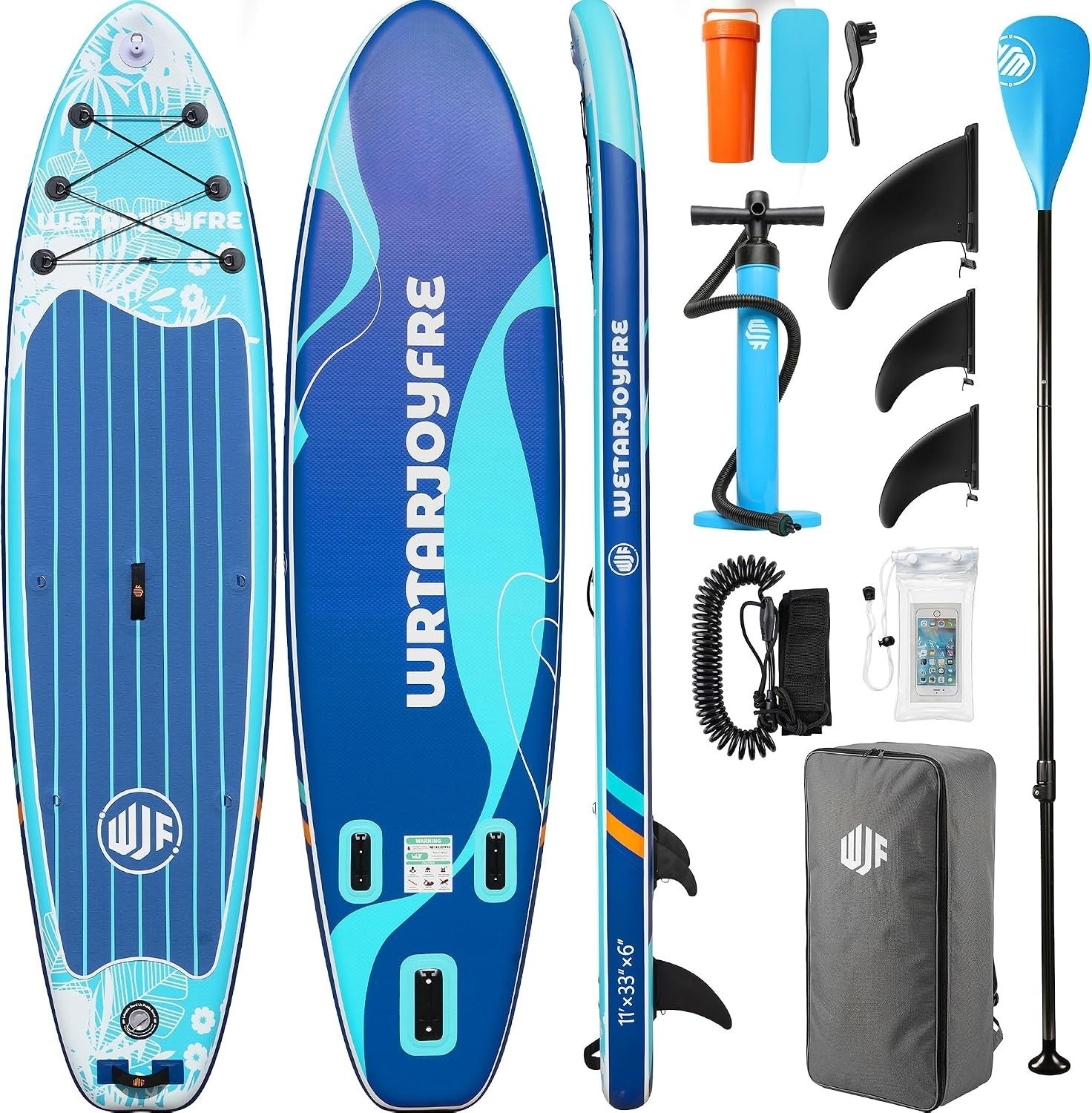 11FT Inflatable SUP Stand Up Paddle Board Wide Surfboard Adults Youth Ocean Lake