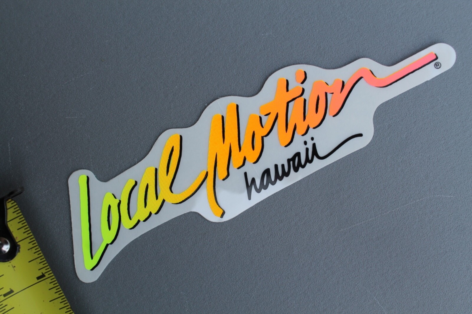 LOCAL MOTION Hawaii Surfboard Neon Orange Fade 80’s LM1A Vintage Surfing STICKER