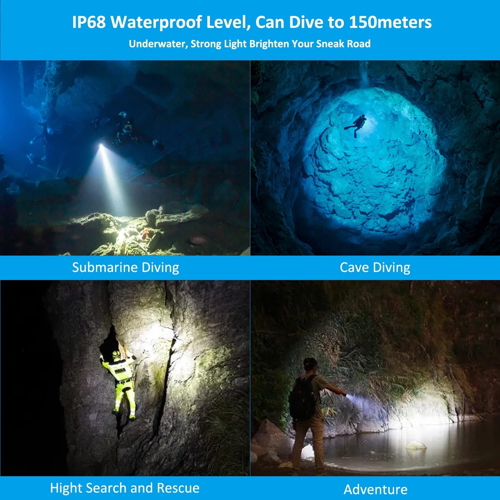 ORCATORCH D520 Scuba Dive Light 1000 Lumens Waterproof Diving Torch Submarine…