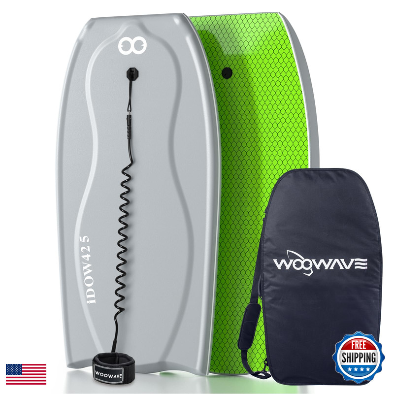 Woowave Bodyboard 42.5 Inch Includes Premium Body Board Bag And Coiled Wrist