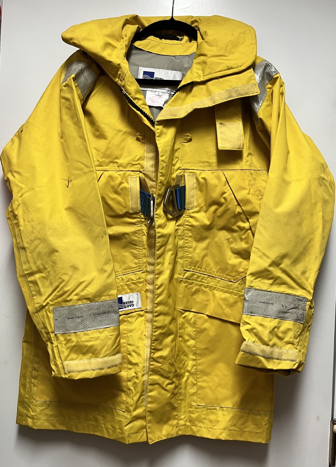 Vintage Henri Lloyd Sailing Jacket Heavy Duty Foul Weather Gear Yellow Size S