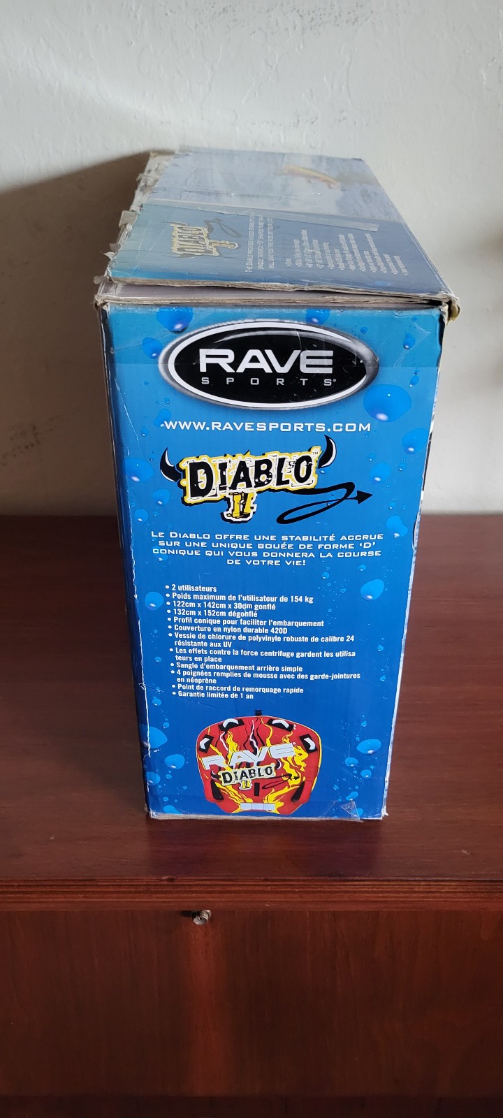 Rave Sports Diablo II Towable Tube Boat – Inflatable Boating Tube for 1-2 Rid…