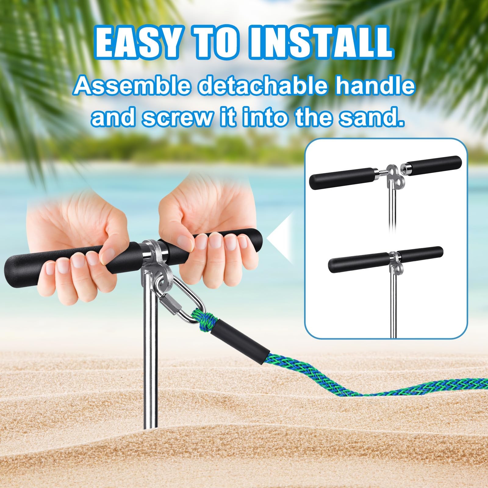 SELEWARE Sand Anchor for Boats, Screw in Boat Anchor for Shallow Water, Jet S…
