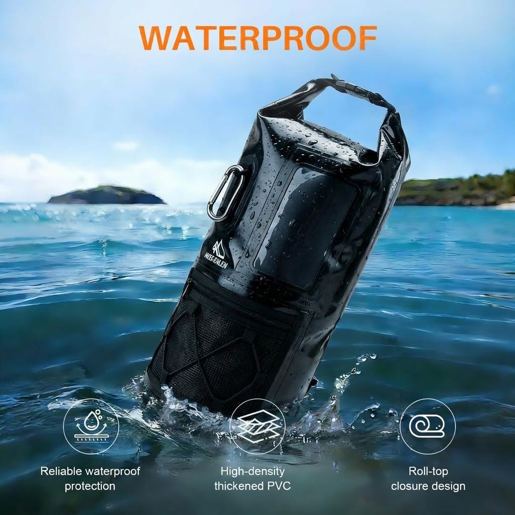 Waterproof Dry Bag 500D PVC Roll Top Dry Sack with 3 Carrying Ways, Lightweig…
