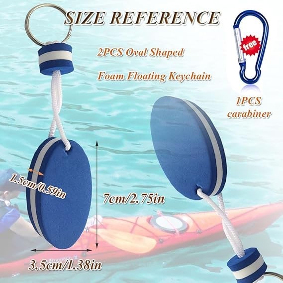 Floating Keychain for Boat Keys Float Buoy Boat Key Rings 2PCS Oval Shaped Foam