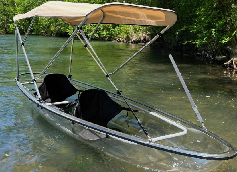 CRO SunPro 50+ UPF 3’x8′ Canoe/Kayak Sun Shade Bimini Top – Blocks UV/Heat/Rain