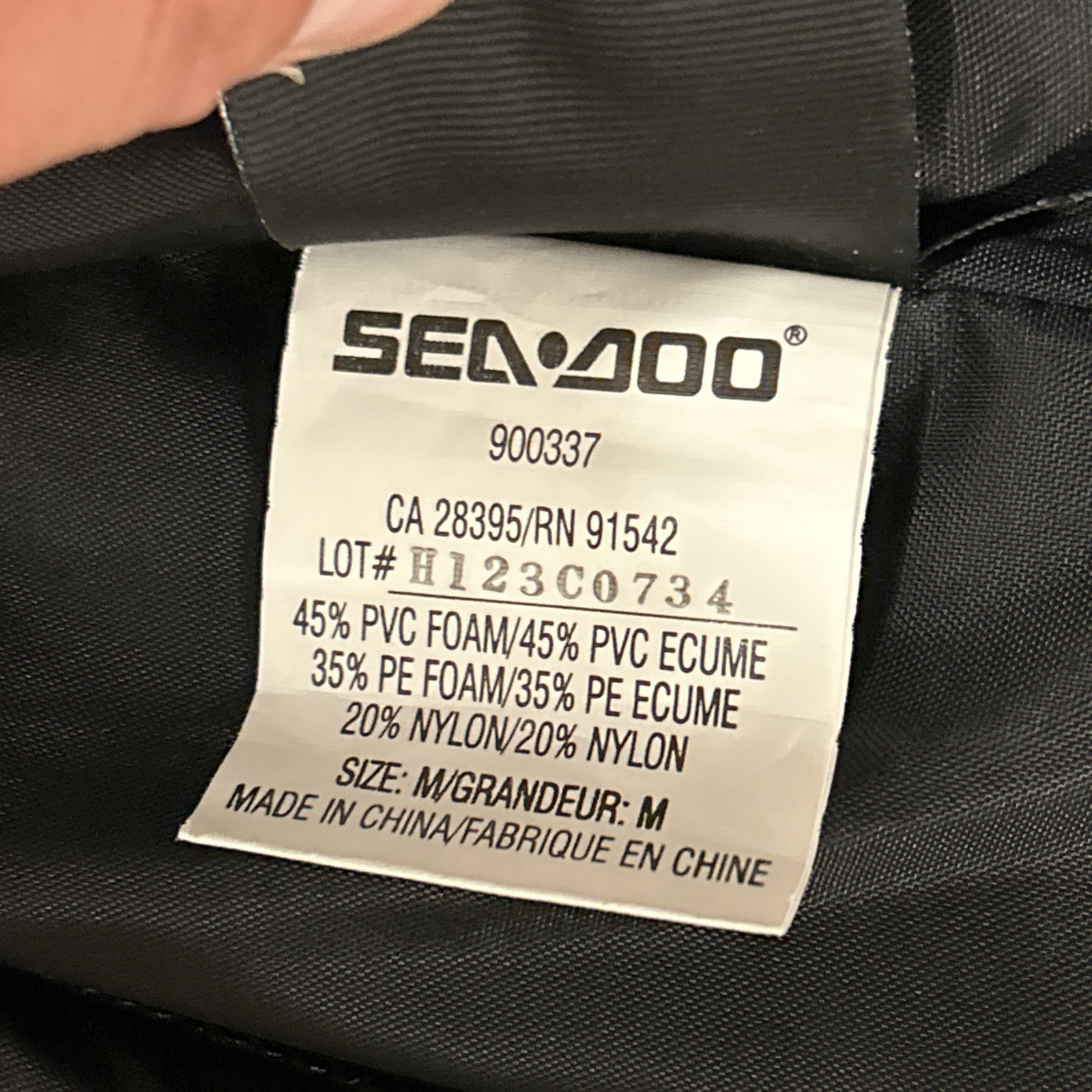 Sea Doo 1714 Ski Wakeboard Vest Unisex Size MED. Black Gray Pre-Owned