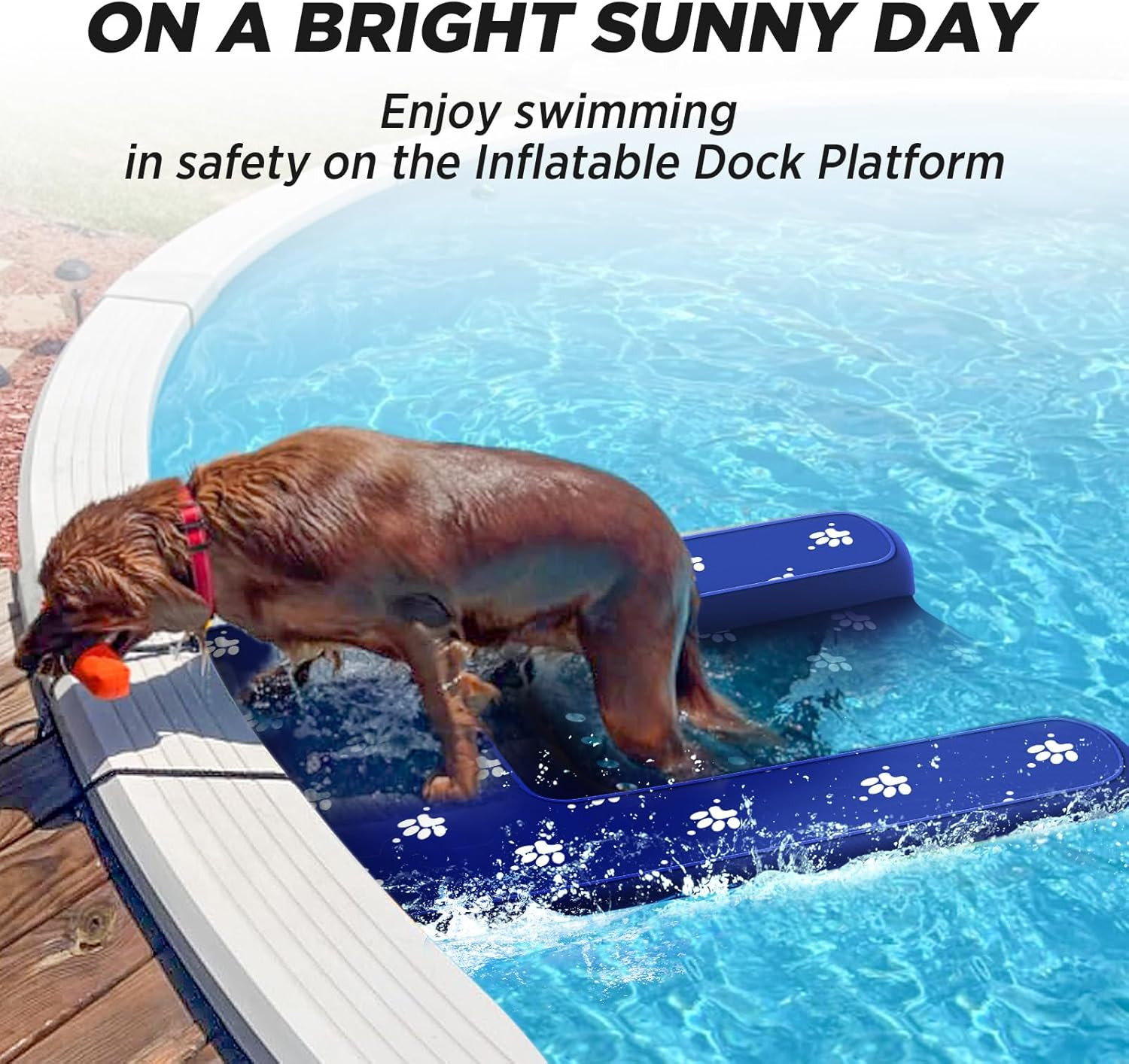 Inflatable Dock Platform, Dog Boat Ramp Floating Non-Slip Oxford and PVC with La